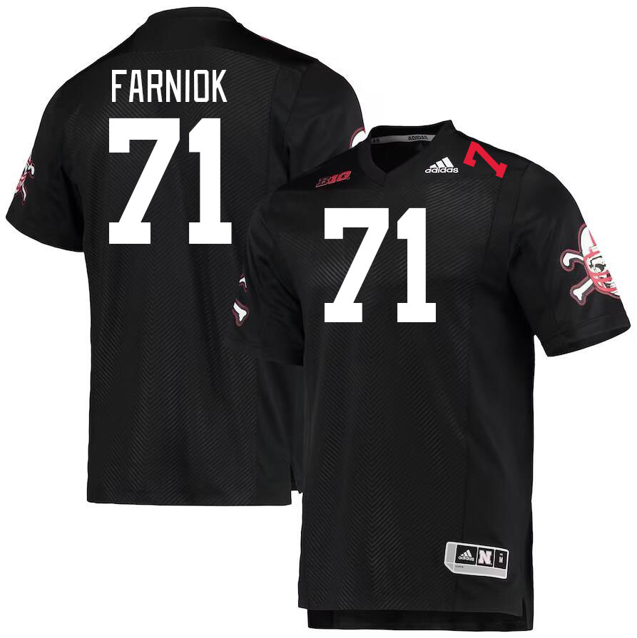 #71 Matt Farniok Nebraska Cornhuskers Jerseys Football Stitched-Black